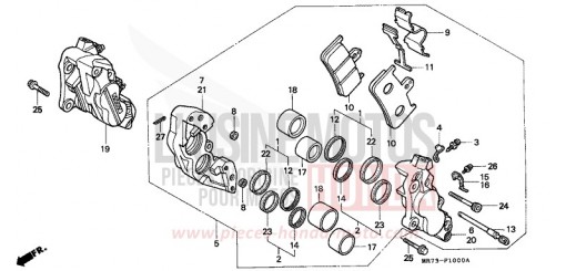 FRONT BRAKE CALIPER VFR750RK de 1989